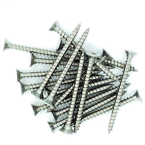 No.5 x 2 (3.5mm x 50mm) Pozi Countersunk Chipboard Screw - Stainless Steel (A2) (Pack of 20)