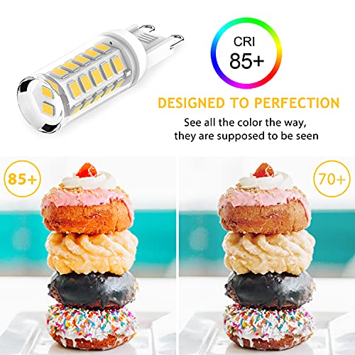 YUIIP Dimmable G9 LED Bulb 4W Equivalent 40 Watt Halogen, 4000K Natural White, T4 G9 Bi-pin Base Light Bulbs for Chandelier Wall Sconce, AC120V No Flicker, 380LM, 4 Pack by YUIIP - Image 7