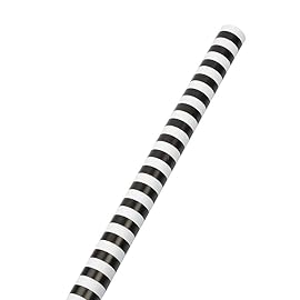 JAM Paper Gift Wrap - Striped Wrapping Paper - 25 Sq Ft (30 in x 10 Ft) - Silver & White Stripes - Roll Sold Individually