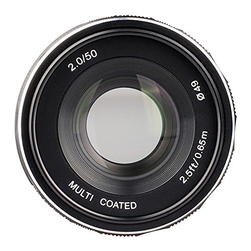 Image of Meike 50mm f /2.0 Fixed Manual Focus Lens for Sony E Mount APS-C Mirrorless Camera A6300 A6000 A6500 A5100 A5000 NEX3 NEX3N NEX7 NEX6 NEX5n