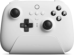 8Bitdo Ultimate Bluetooth Controller with Charging Dock, Wireless Pro Controller with Hall Effect Sensing Joystick, Compatible with Switch, Windows and Steam Deck (White)