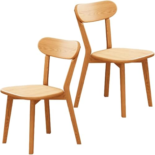 YVYKFZD Sillas de comedor de madera maciza, juego de sillas de cocina con respaldo curvo, silla de comedor sin brazos, silla auxiliar cómoda de