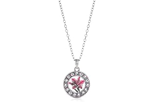 Silver Lily: 18 Inch CZ Circle Charm Necklace