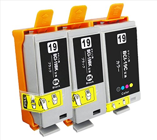 Amazon.co.jp: キヤノン用 BCI-19black 2本 BCI-19color 1本 互換