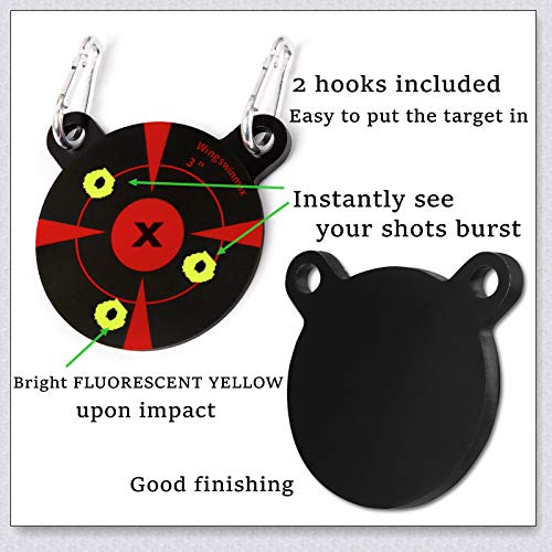 Wingswinmax Hanging Target 1/5" Thick 3" Air Gun Target With Slpatter Target Stickers Screwed-Type Airsoft Target Bb Gun Target Slingshot Target Practice (3") #TOP2
