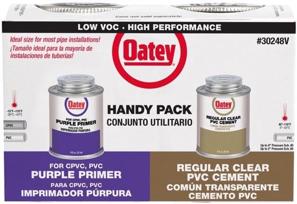 Oatey Clear/Purple Primer and Cement for PVC 8 oz