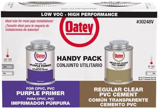 Oatey Clear/Purple Primer and Cement for PVC 8 oz