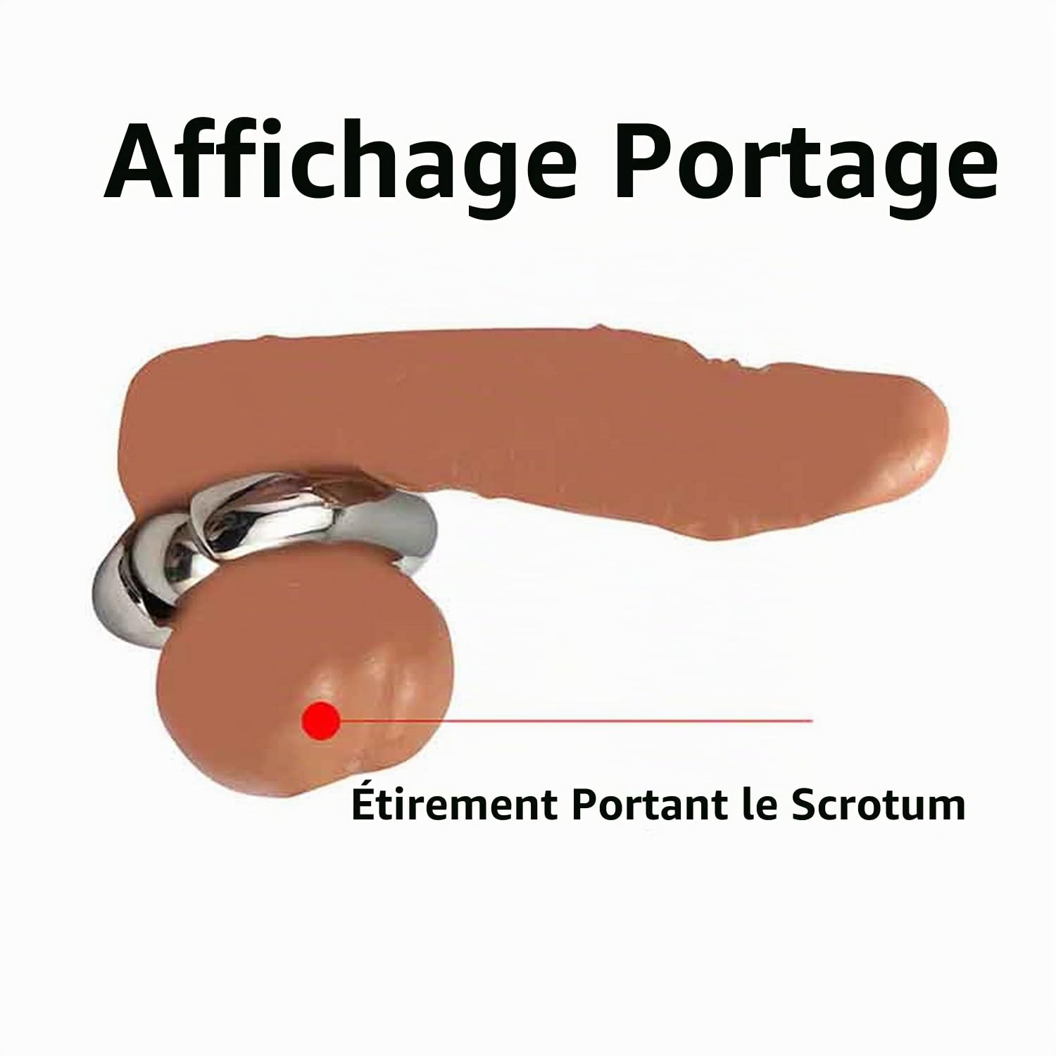 SeLgurFos Anneau de coq pendentif de poids de scrotum, anneaux de testicule en acier inoxydable pour hommes (big)