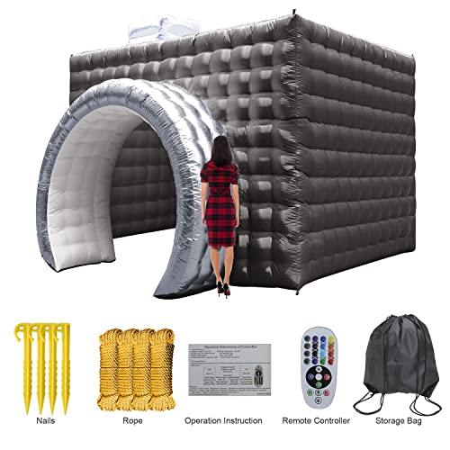 MOKMOK Inflatable Photo Booth Enclosure 2 Doors,with Led Light, Blower,for Advertising, Bars, Shopping Malls, Events, Trade Shows, Photo Booth Companies