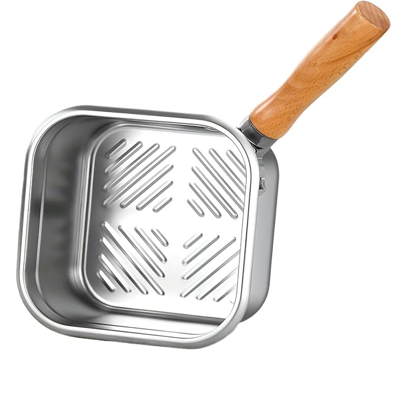 HACYURI ステンレススクエア マルチパーパスポットセット 家庭用調理用具 大容量 スープ麺料理 シーフード煮込み 全コンロ対応 ポータブル天ぷらフライヤー