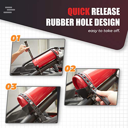 Kemimoto UTV Fire Extinguisher Holder, Adjustable Quick Release Roll Bar Fire Extinguisher Mount Compatible with Polaris RZR, Can Am Maverick/Commander, Honda Talon/Pioneer 1000 700 500