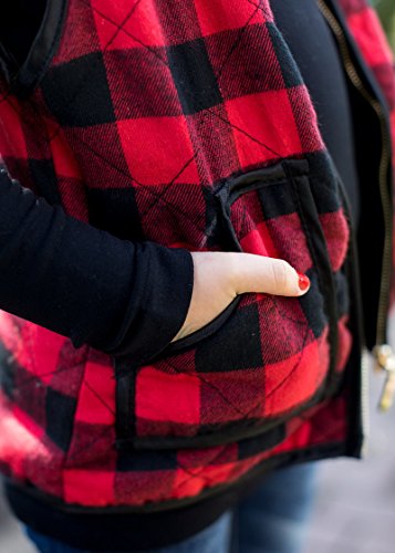 Syktkmx Girls Puffer Lightweight Plaid Quilted Vest Winter Outwear Padded Gilet Jacket Red 13-14 Years #TOP3