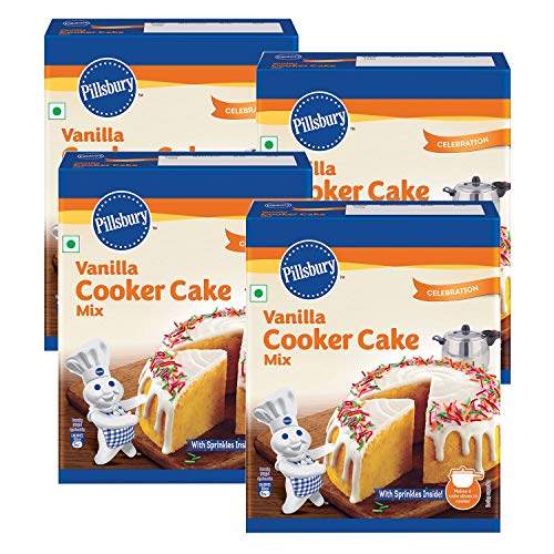 Pillsbury Cooker Cake Mix, Vanilla, 159 gm x Pack of 4, 636 gm