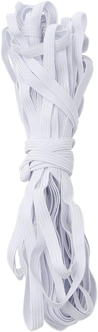 DOITOOL 2rolls Elastic Band Wide High Elasticity Sewing Cord for Pants Skirts Headbands and Crafts Flexible and Abrasion Resistant
