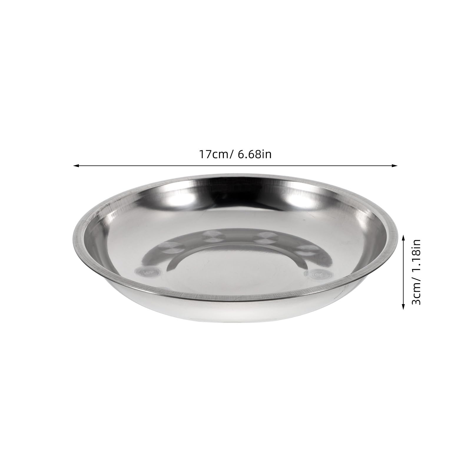 6 piatti in acciaio inox, piatti in metallo lucido, set di stoviglie