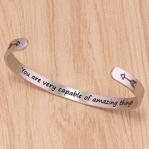 Btysun Inspirational Cuff Bracelet Bangle for Women Teen Girls - Birthday Jewelry Quotes - Friend Gift for Her Mom4
