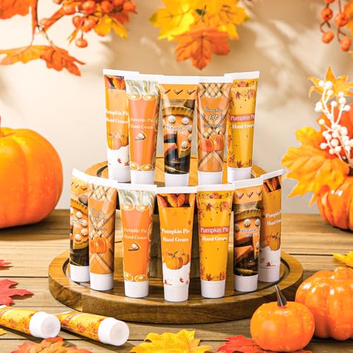 Image of Loopeer 25 Pcs Fall Pumpkin Hand Lotion Bulk Thanksgiving Gifts for Women | Pumpkin Scent Hand Cream Moisturizing Travel Size 30ml Fall Gifts for Women Chapped Hands Thanksgiving Autumn Party Supplies