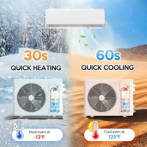 Image of 18000 BTU Mini Split Air Conditioner & Heat Pump - 230V Wall Mount Ductless Inverter AC /Heating System - 19 SEER2, Ultra Quiet, Cools & Heats 1250 Sq Ft