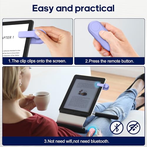 Image of DATAFY Case-Friendly Page Turner for Kindle Paperwhite Oasis Kobo eReaders | Camera Camcorder Remote Controls, Page Turner Clicker for ipad Tablets Reading Novels with Wrist Strap Storage Bag
