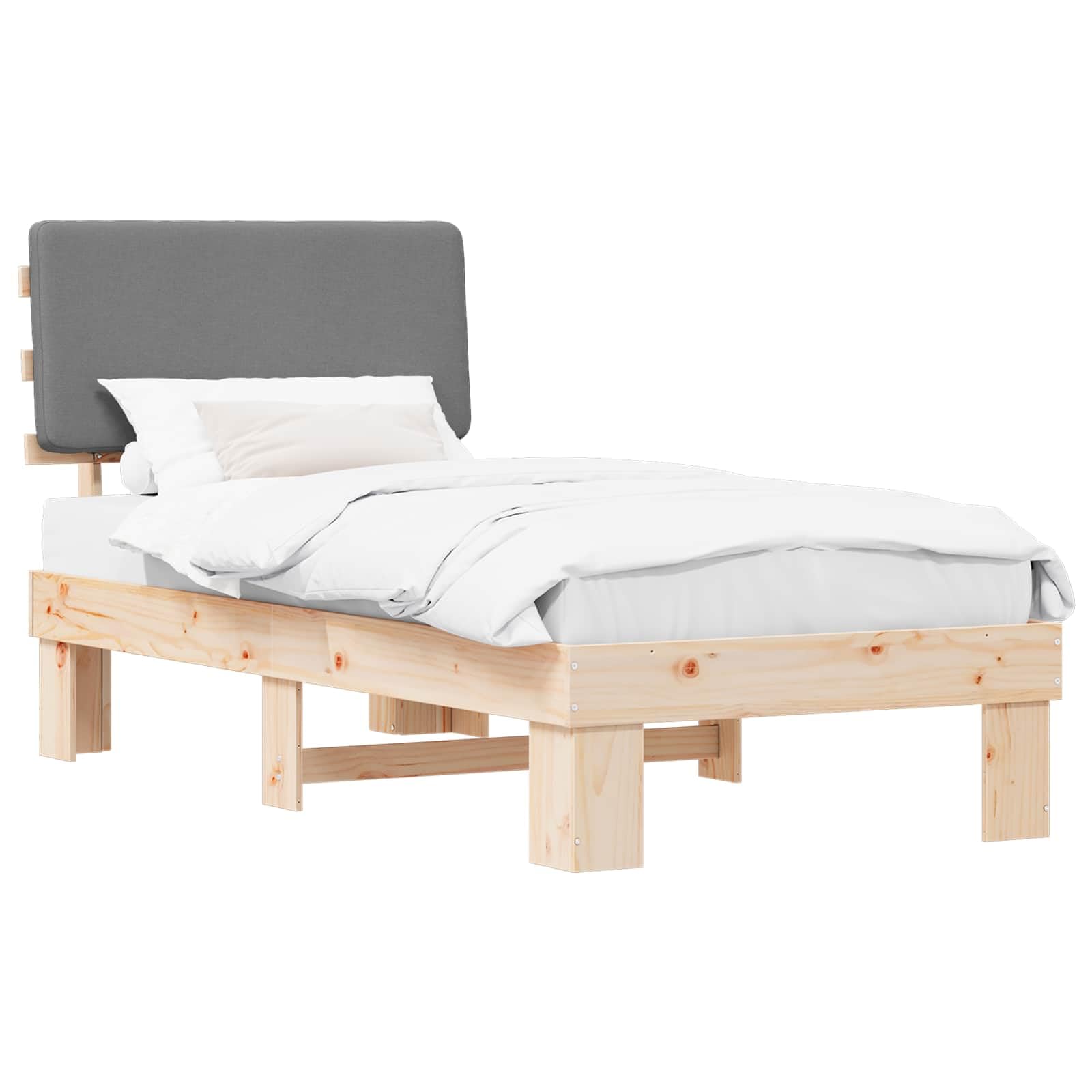 lite drzewo sosnowe tapicerowane nowoczesny Jasnoszary 75 x 190 cm