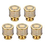 Githtra 5 PCS Pack Crystal Cabinet Handles Dresser Knobs Diamond Drawer Door Cabinet Pull Handles fo