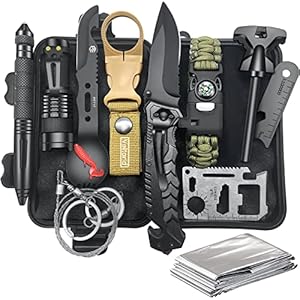 VEITORLD Gifts for Men Dad Husband Him, Survival Gear and Equipment 12 in 1, Survival Kits, Cool Unique Fishing Hunting Anniversary Birthday Gifts for Man Teen Boy Boyfriend Women, Camping Accessories