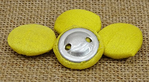 Poly Dupion Jaune Solide Couleur Tissu Couvert 2 trous à coudre Craft Boutons couture Cover