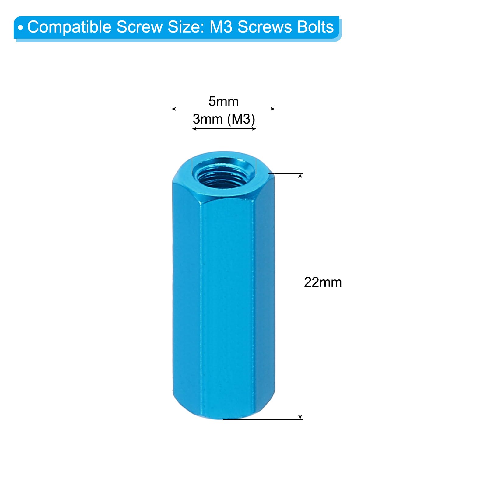 PATIKIL M3 Hex Nuts - Image 2