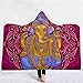 LYDXD Mandala Indien 3D Couvertures Douces Warm Wool Velvet Hoodie Couverture Home Sofa Camping Tissu C 80x120cm