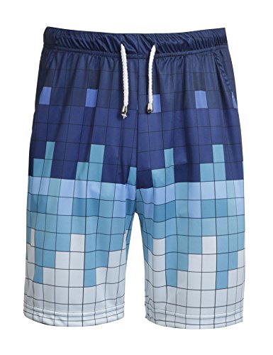 COOFANDY Mens Swim Trunks Hawaiian Beach Board Shorts with Pockets Elastic Waist Mesh Lining