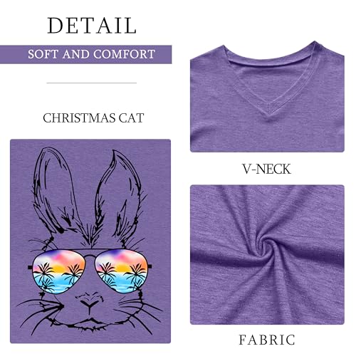 Image of Ithalt Easter Shirts for Women He is Risen Tshirt Easter Christian T-Shirt Jesus Lover Short Sleeve Tops
