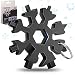 Produktbild STEBRUAM Schneeflocke Multi-Tool 18-in-1 Schlüsselanhänger Flaschenöffner Ringschlüssel Edelstahl Fahrrad Multifunktionswerkzeug tragbare Schraubendreher,für Outdoor-Abent-Weihnachtsgeschenke(Schwarz)