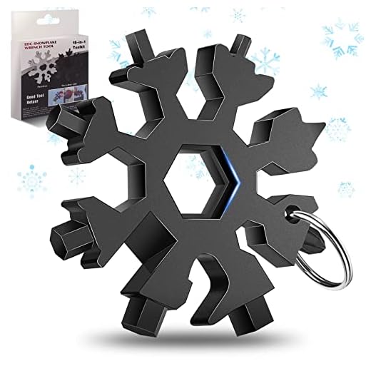 STEBRUAM Multi Herramienta Copo de Nieve 18 en 1 Multiherramienta de Acero Inoxidable,Portátil Copo de Nieve Destornillador Abrebotellas Multi Herramienta Llavero Exterior Viaje Camping Multitool