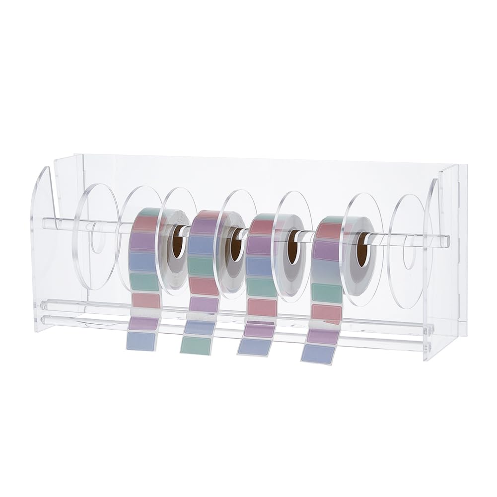 Distributeur D'Étiquettes Réglable En Acrylique Transparent - Porte-Rouleau Autocollants Begchy