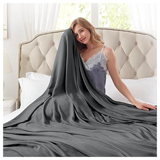 DANGTOP Cooling Blankets, 100% Bamboo Blanket for All-Season, Cooling Blankets Absorbs Body Heat to Keep Cool on Warm Night, Ultra-Cool Lightweight Blanket for Bed (79x91 inches, Dark Grey)