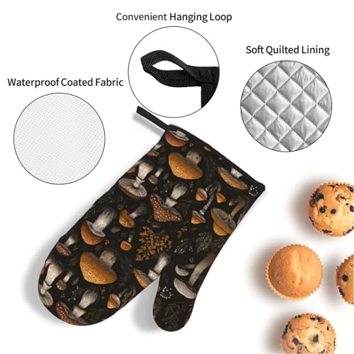 Gants de cuisine et maniques feuille de champignon avec boucle de suspension - 5