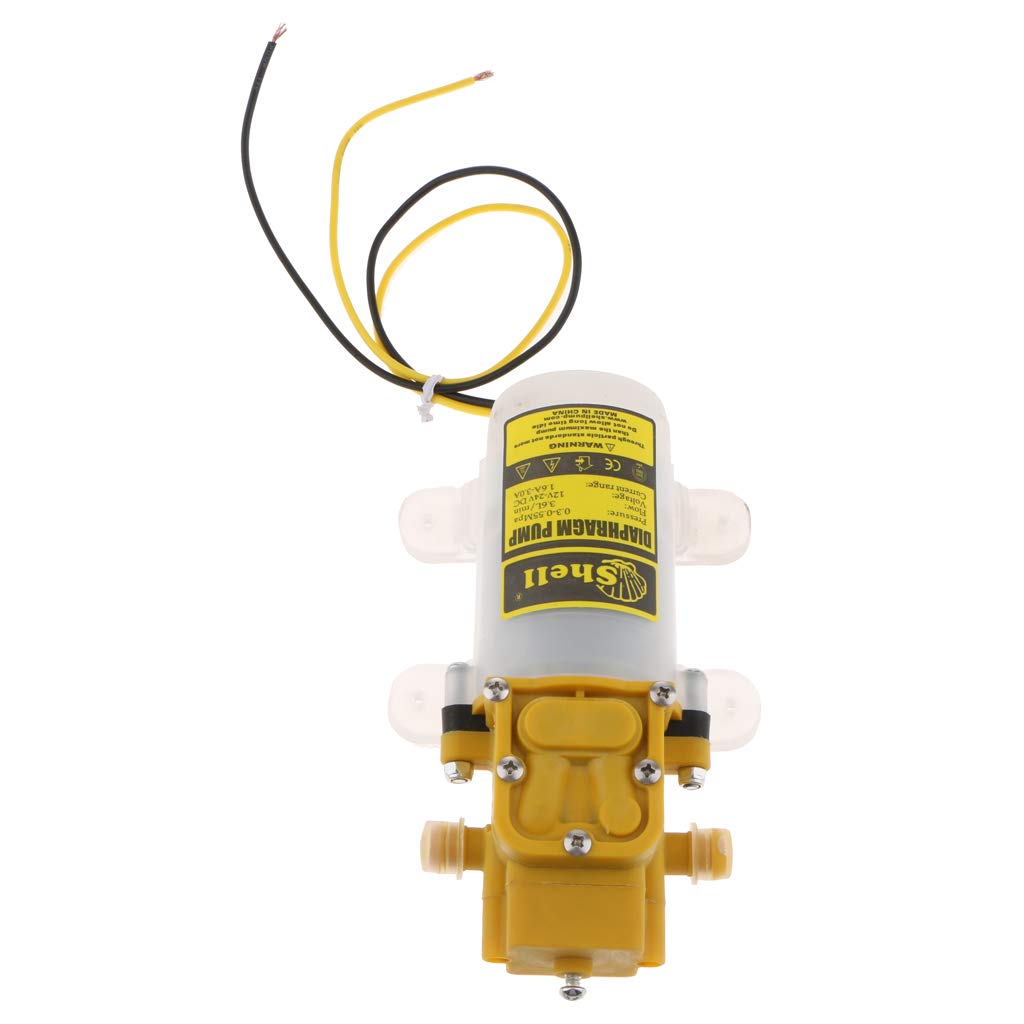 Neaxgeandx Yellow And White 12V 60W 4L/Min 5Bar Diaphragm Pressure Booster Pump Self-Priming Water Pump