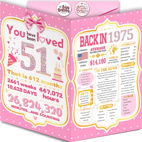 MQMRYeto Happy 51st Birthday Card Gift Decorations Gift for Women Her