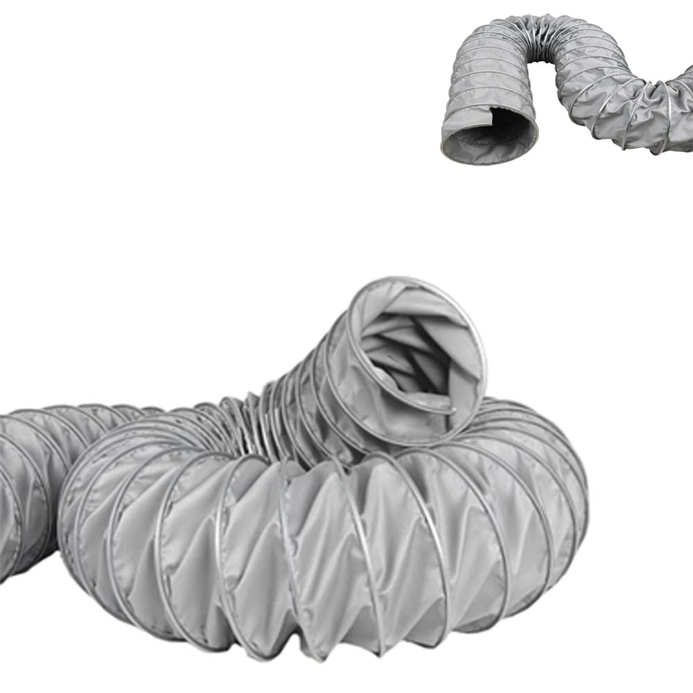 Macaggtntu L 4M(13Ft) Flexible Air Ducting Vent Duct Hosing Grey Duct Hose Flame Retardant Smoke Exhaust Hose For Blower, Exhaust, Hvac, Greenhouse(,80Mm(3"))