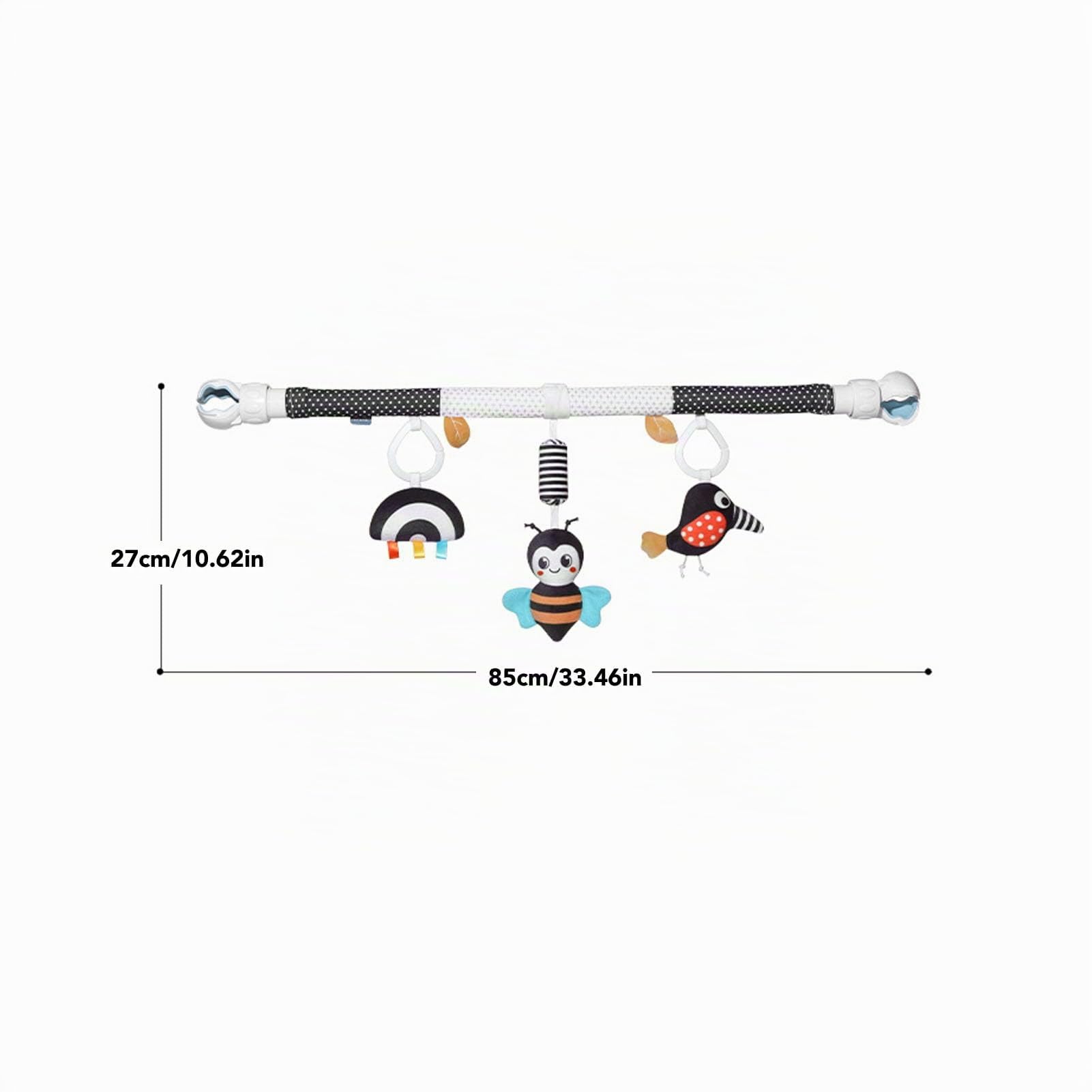 Pilipane Mobile à Clipser pour Arche de bébé, Stimulant Les Sens et développant la motricité de bébé, transat pour Poussette, matériau en Peluche Doux, léger et sûr. (Abeille)