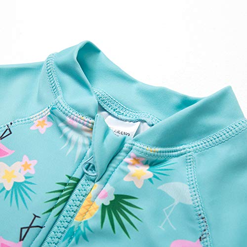 Bonverano Baby Girls Swimsuit, Toddler Bathing Suit, Long-Sleeve Zipper One Piece Swimwear With Upf 50+ Sun Protection (Pineapple, 3-6 Months) #TOP3