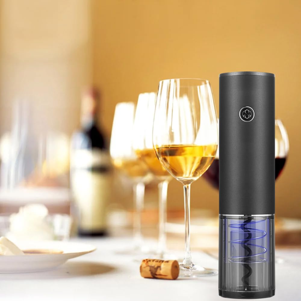 Cavatappi Elettrico Professionale Ricaricabile USB Nero con Taglia Capsule