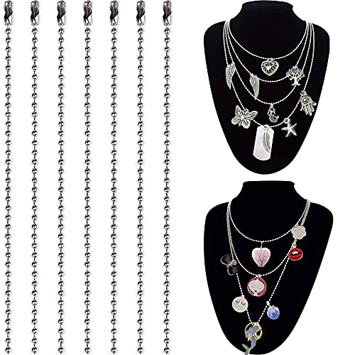 50-Pack Dog Tag Chain Ball Chain Necklace Bulk, Beaded Necklace Chains For Jewelry Making Diy Crafts, Military Blank Dog Tag Necklace For Men, Silver Nickel Plated Metal 24" Long 2.4Mm Ball Bead Chain #TOP4