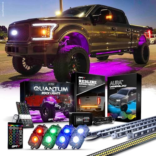 OPT7 Rock Light & Tailgate Light & Underglow Truck Bundle Kit, with Remote Control, Waterproof Rigid Aluminum Light Bar, Truck Accessories for Offroad Jeep RZR ATV UTV SUV