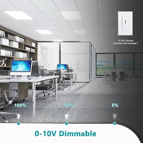 Image of 4 Pack 2x2 LED Flat Panel Light Drop Ceiling 40W 100-277Vac