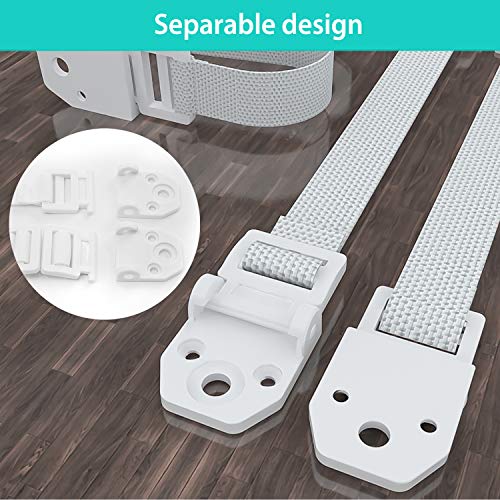 Furniture Anchors for Baby Proofing, 6-Pack Updated Two Movable Ends Anti-Tip Furniture Anchor, Bonus10 Outlet Covers & All Metal Mounting Hardwares, for Flat Screen TV, Dresser, Bookcase, Cabinets - Thumbnail 6