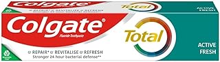 Colgate Total Active Fresh Toothpaste 125ml | 24 hour antibacterial toothpaste | complete protection for your whole mouth against cavities, freshens breath and strengthens enamel