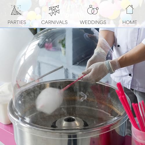 VIVO Pink 1030W Electric Cotton Candy Machine, Commercial Candy Floss Maker, 20 inch Stainless Steel Bowl with Sugar Scoop, Easy Home Use, CANDY-V001