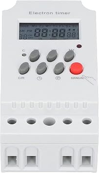 Jeanoko Electronic Timer Switch, Intelligent Microcomputer Controller, Programmable Timing Function for Home Appliances, PA66 Material, 1 Unit (DC 12V)