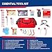 Fully Stocked Trauma First Aid Kit – First Responder II Bag with Tools, Gauze, Bandages, Scissors & Gloves – Compact & Portable – OSHA and ANSI Compliant – Red